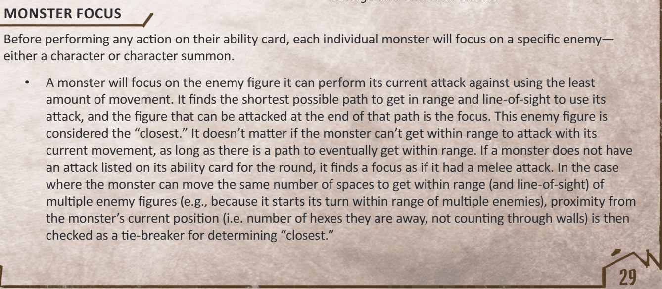 Gloomhaven monster focus rules