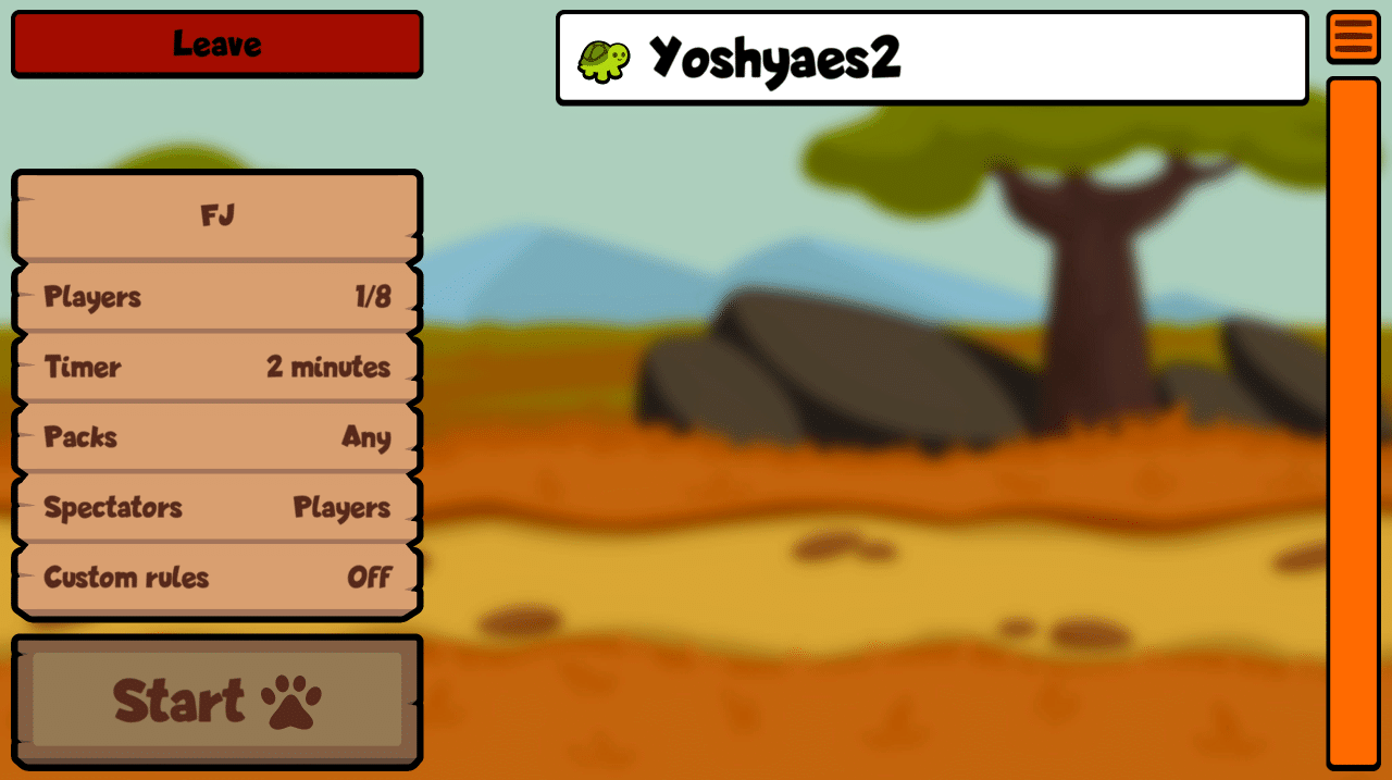 Versus mode screen