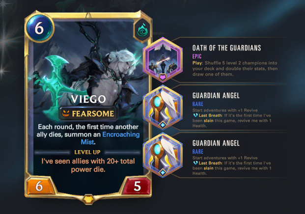 A screenshot of Viego with two Guardian Angel relics.