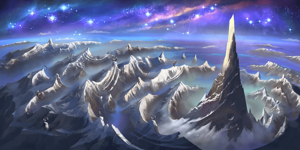 The map of Mount Targon from the Path of Champions.