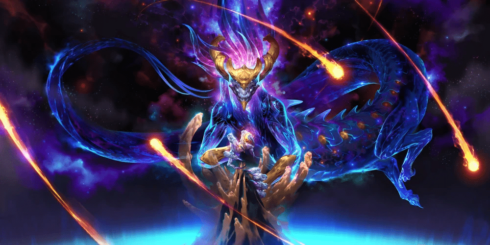 Aurelion Sol extended art from Level 2 of his card.