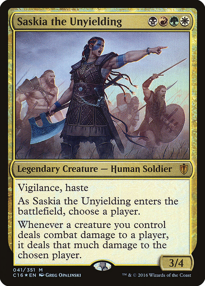 Saskia the Unyielding from Magic: the Gathering. Illustrated by Greg Opalinski.