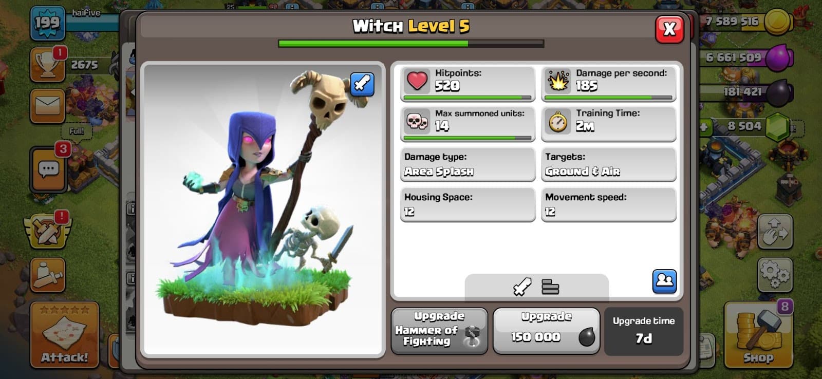 The Witch adds solid clan castle defense