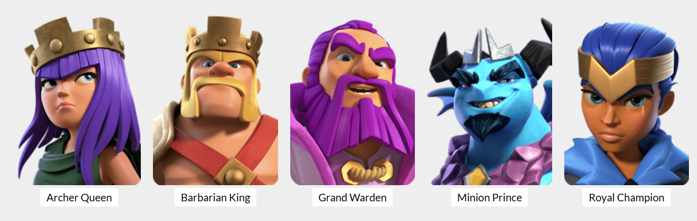 Heroes from the CoC Guide